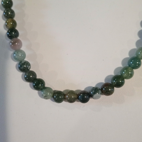 VTG Natural Stone Indian Agate Mala Necklace Properties CleansingStrength Energy - Picture 3 of 7